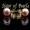 Boucles d'oreille perles de culture violettes naturelles or massif 14 carat